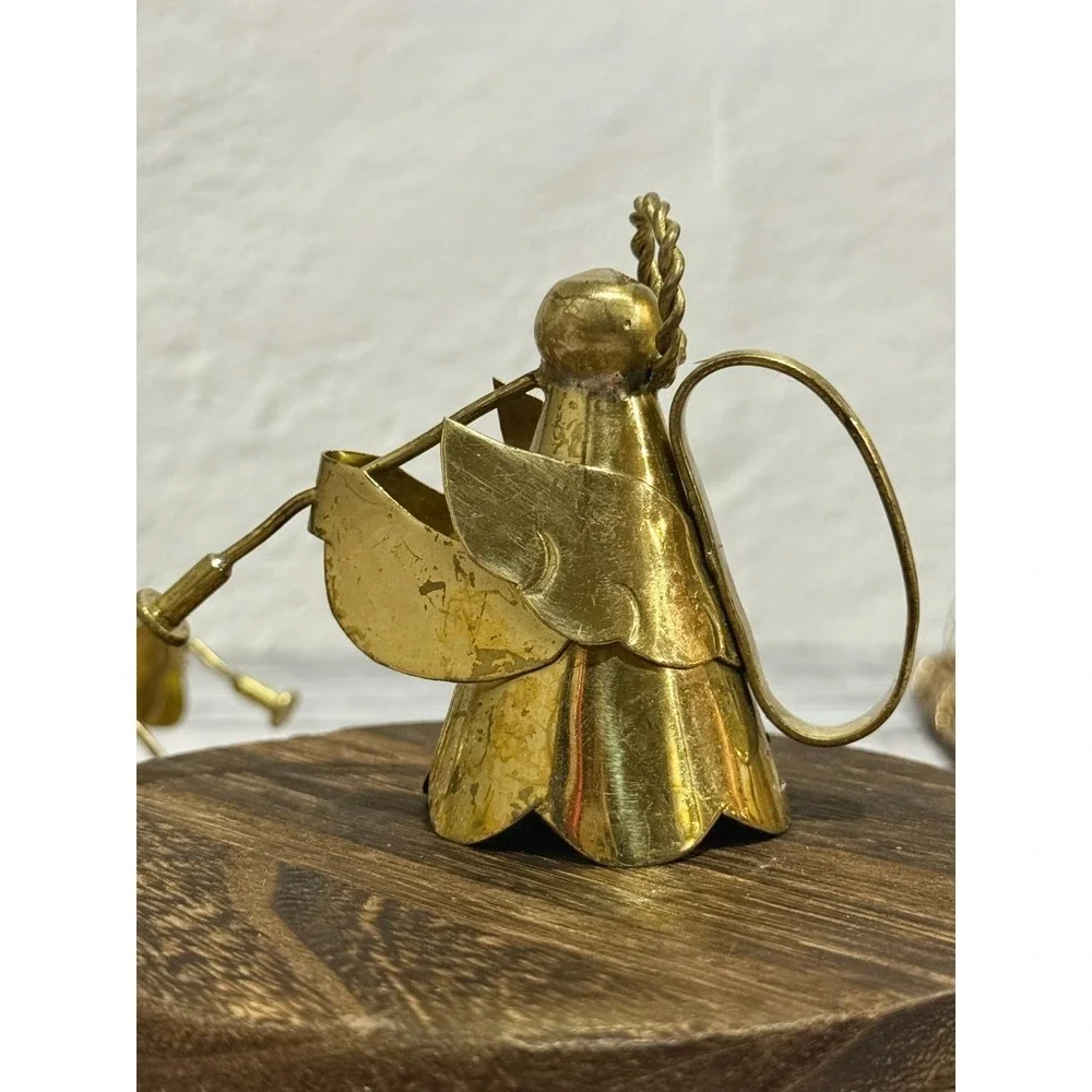 10 Vintage Brass Angel Napkin Rings Christmas Holiday Table Linens 3